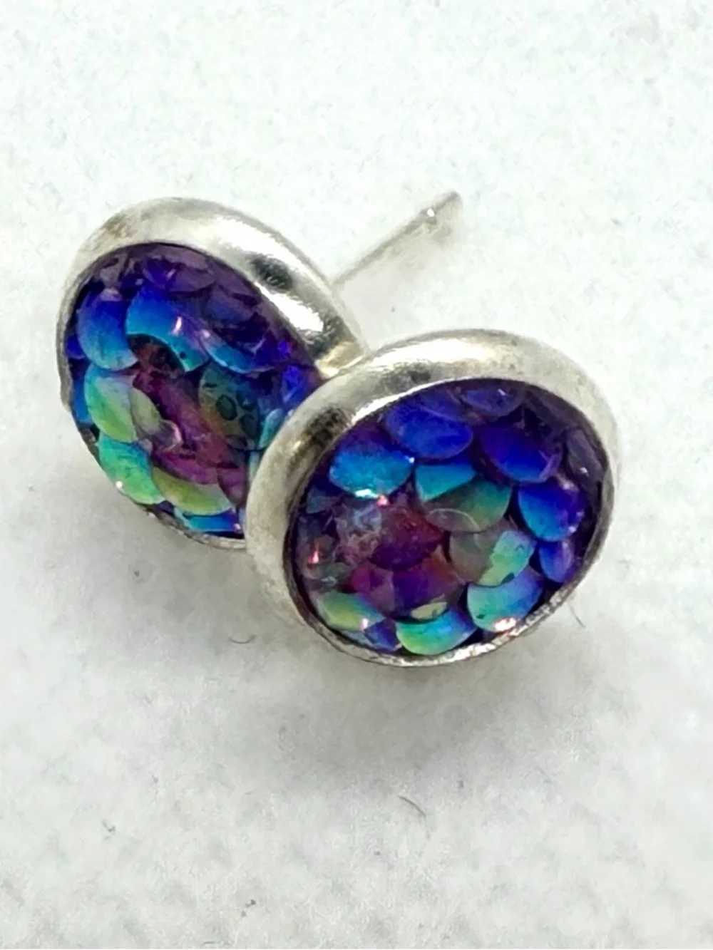 2 Pairs of Handmade Iridescent Mermaid Tail Earrings - Picture 4 of 6